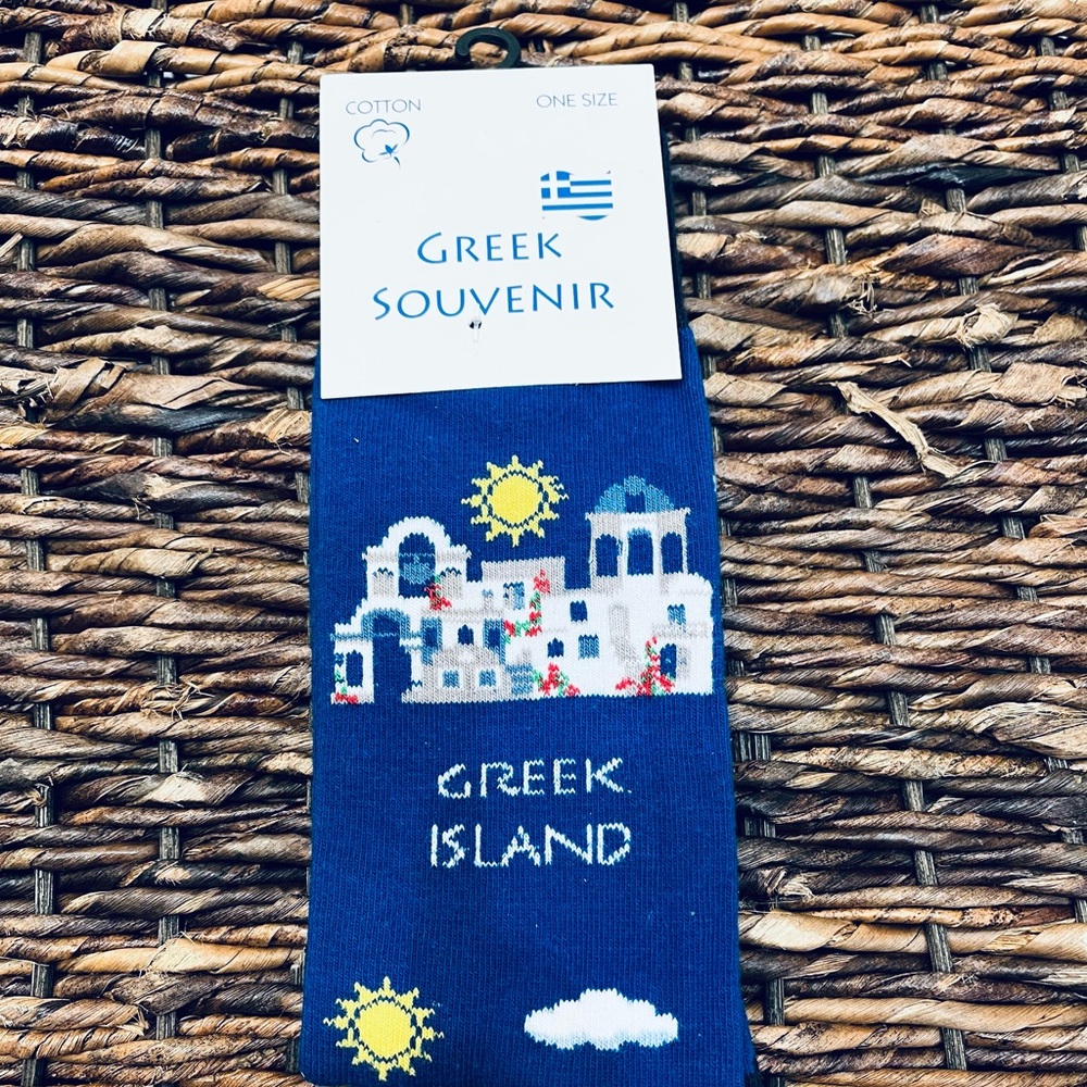 Greek Island Blue Socks